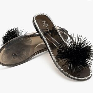 Luffymomo Women's Rhinestone Flip Flops Beach Flat Thong Sandals Size 11